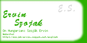 ervin szojak business card