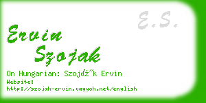 ervin szojak business card